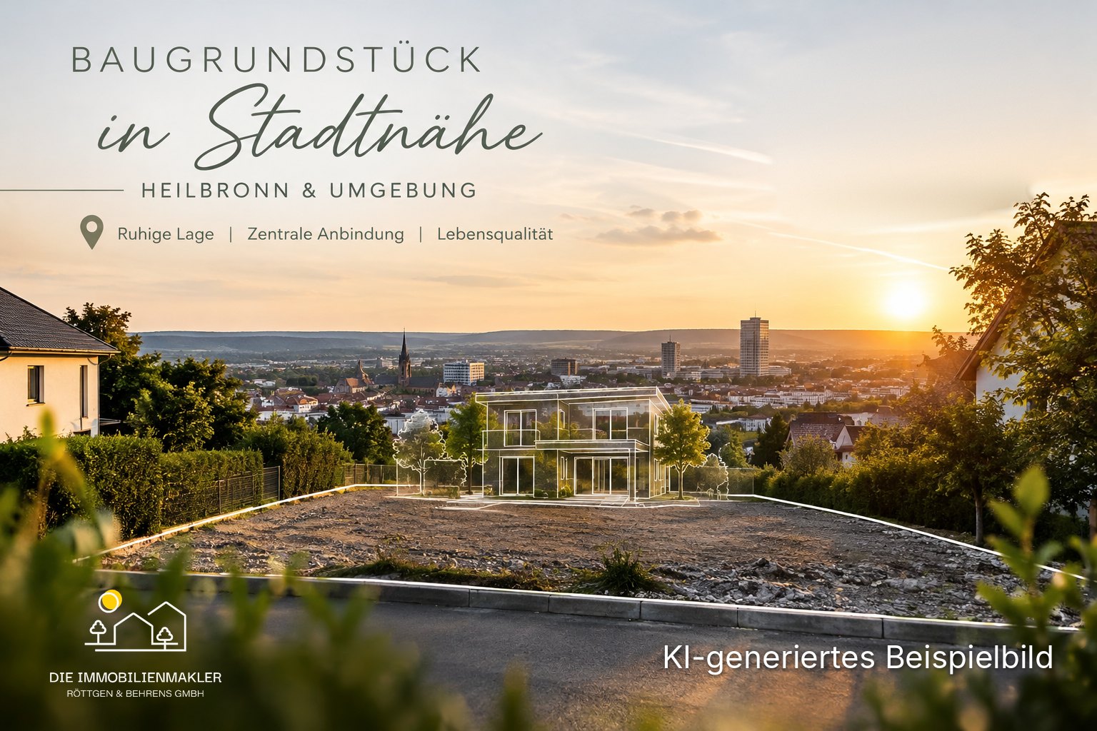 Baugrundstück in Stadtnähe, Heilbronn und Umgebung – KI-generiertes Beispielbild