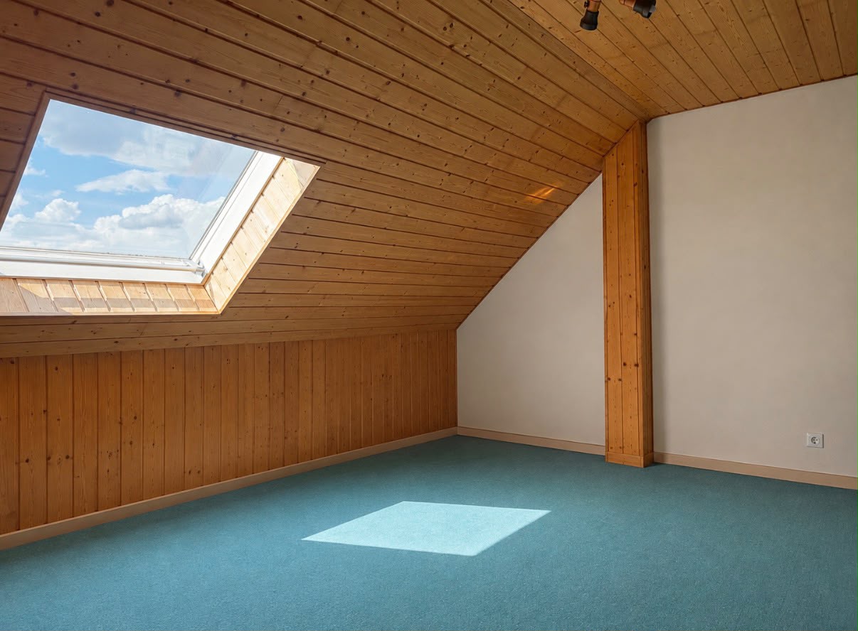 Zimmer mit großem Dachfenster