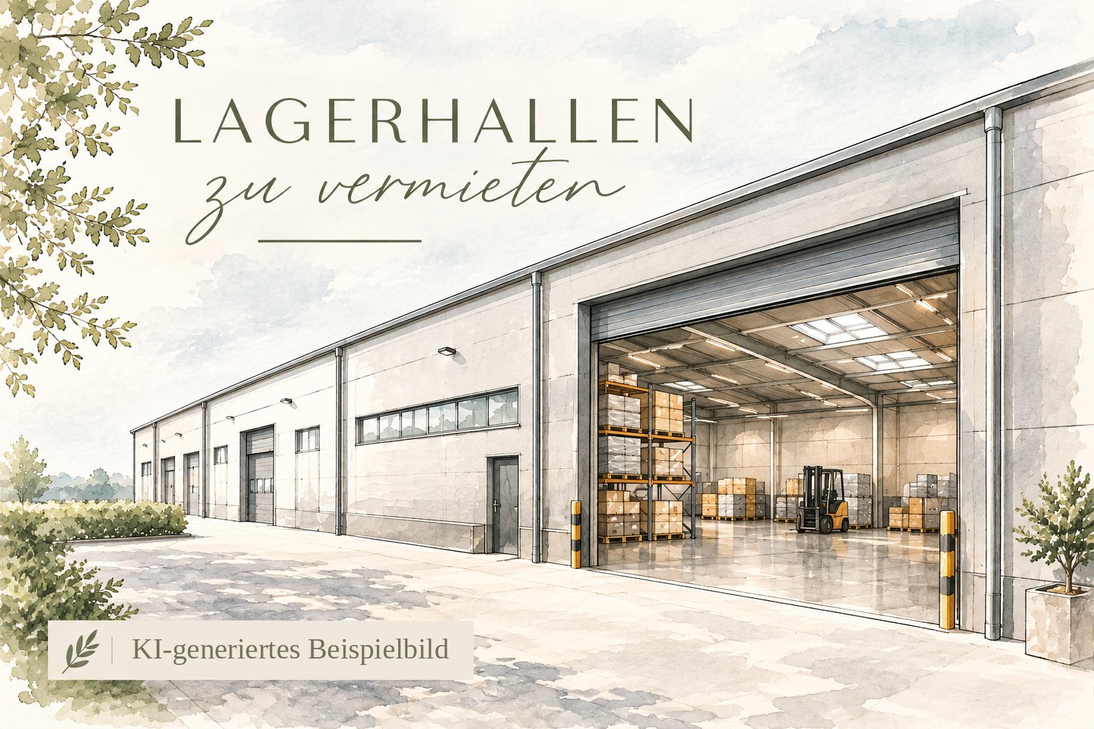 Lagerhallen zu vermieten – Beispielbild